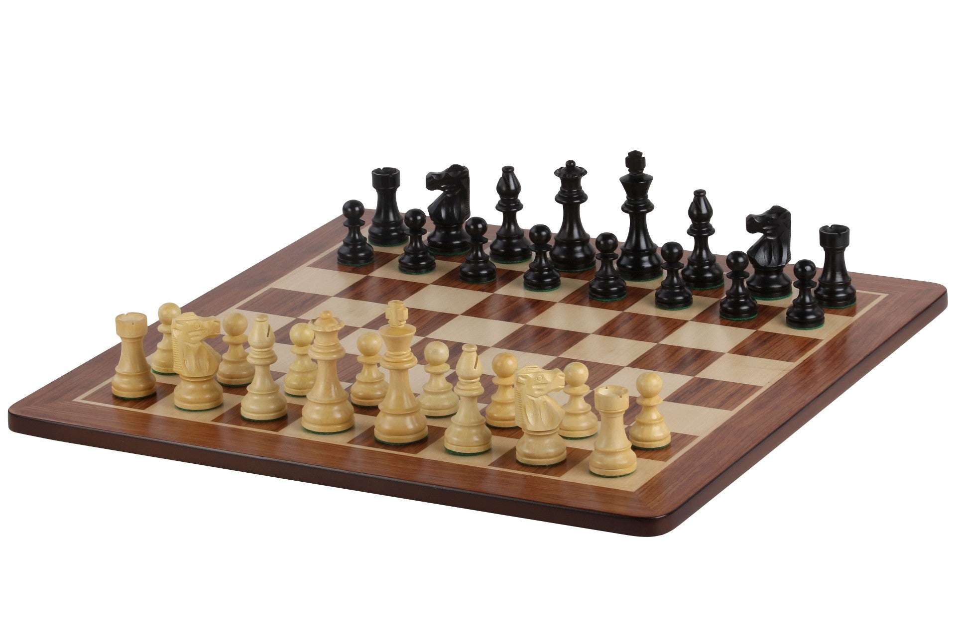 No5 Tablero de ajedrez de padauk+ 3.5 Piezas ebonizadas francesas - No5 Tablero de ajedrez de padauk+ 3.5 Piezas ebonizadas francesas