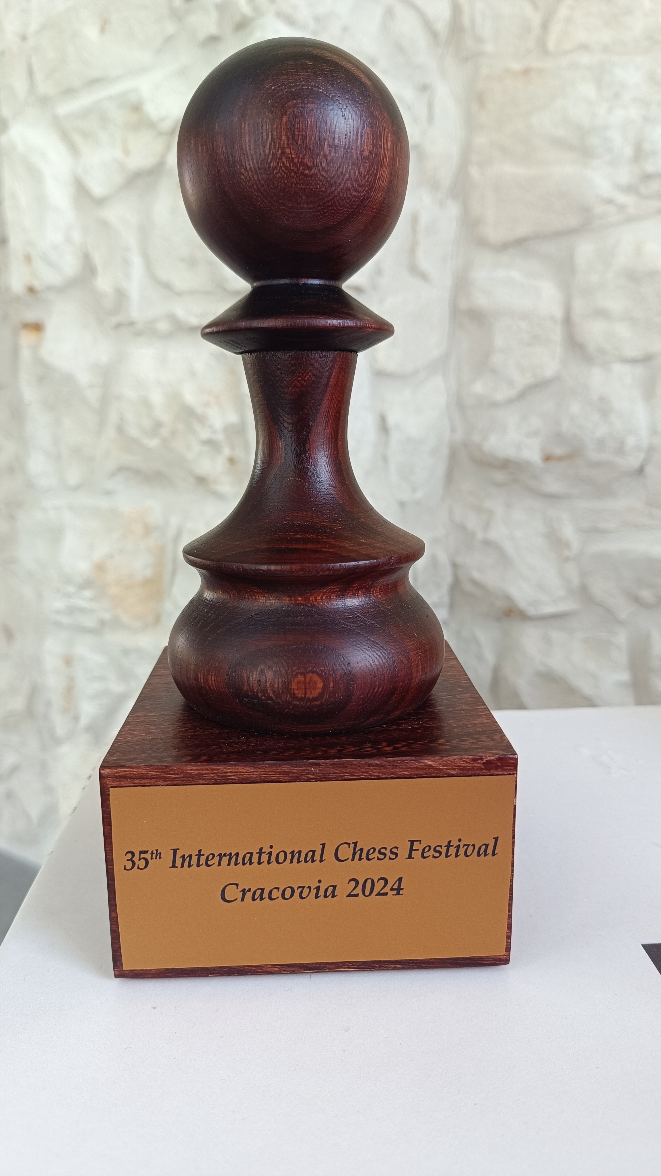 Wooden Chess Trophie - Black Pawn - Wooden Chess Trophie - Black Pawn