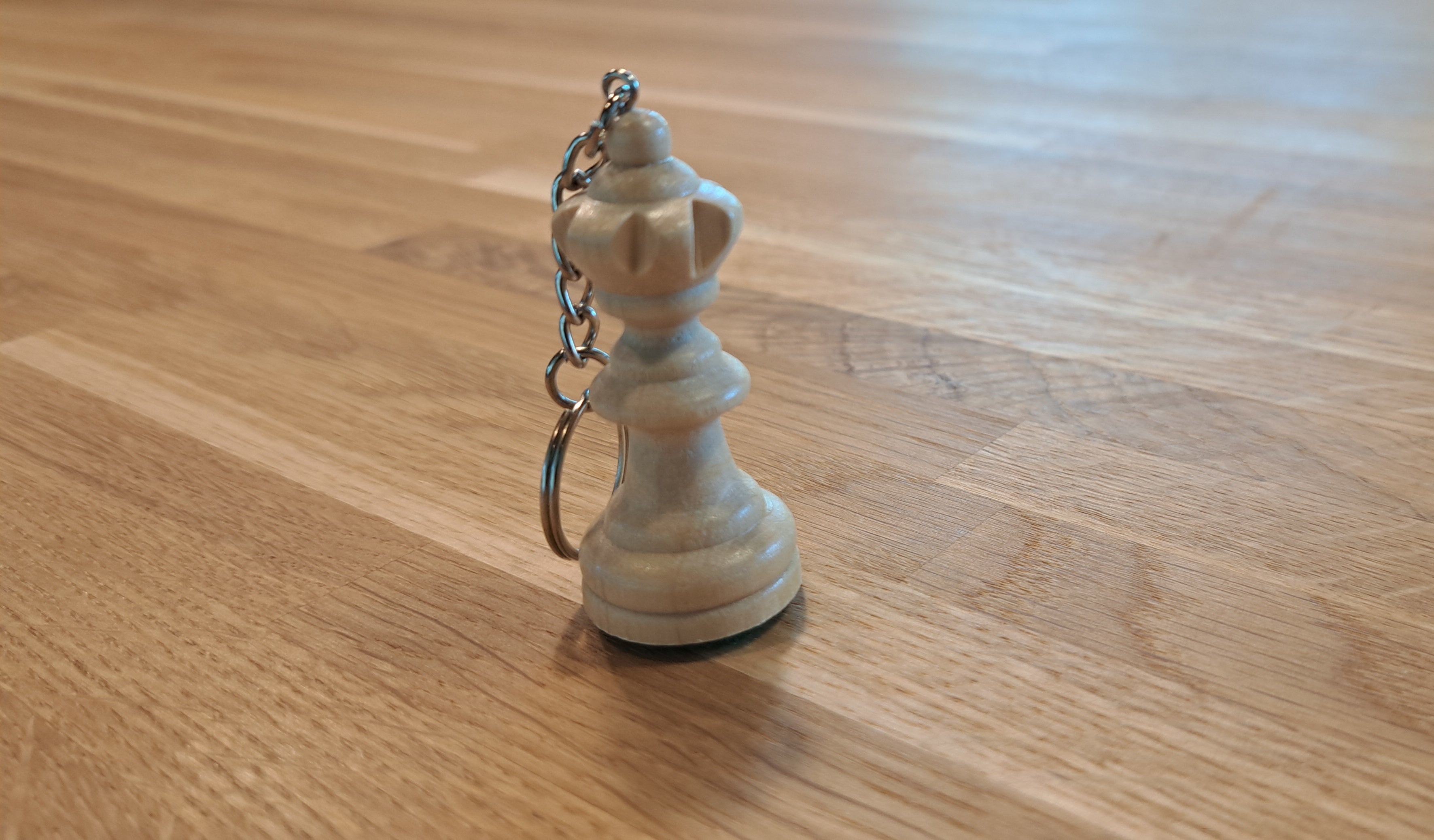 Porte clé - Dame Blanche / Pièce d'échecs en bois naturel - Porte clé - Dame Blanche / Pièce d'échecs en bois naturel