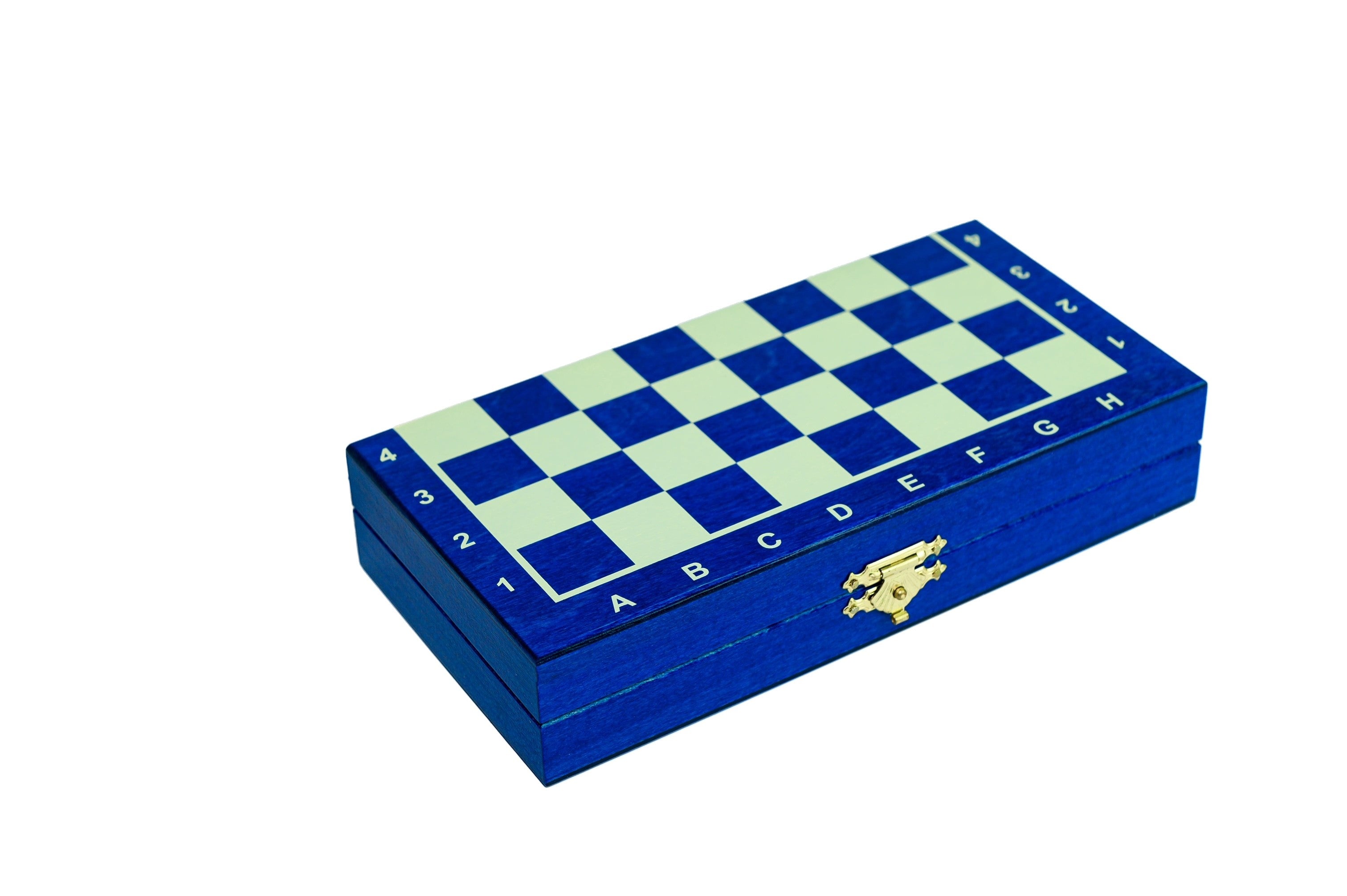 Wooden School Chess Mini - blue - Wooden School Chess Mini - blue