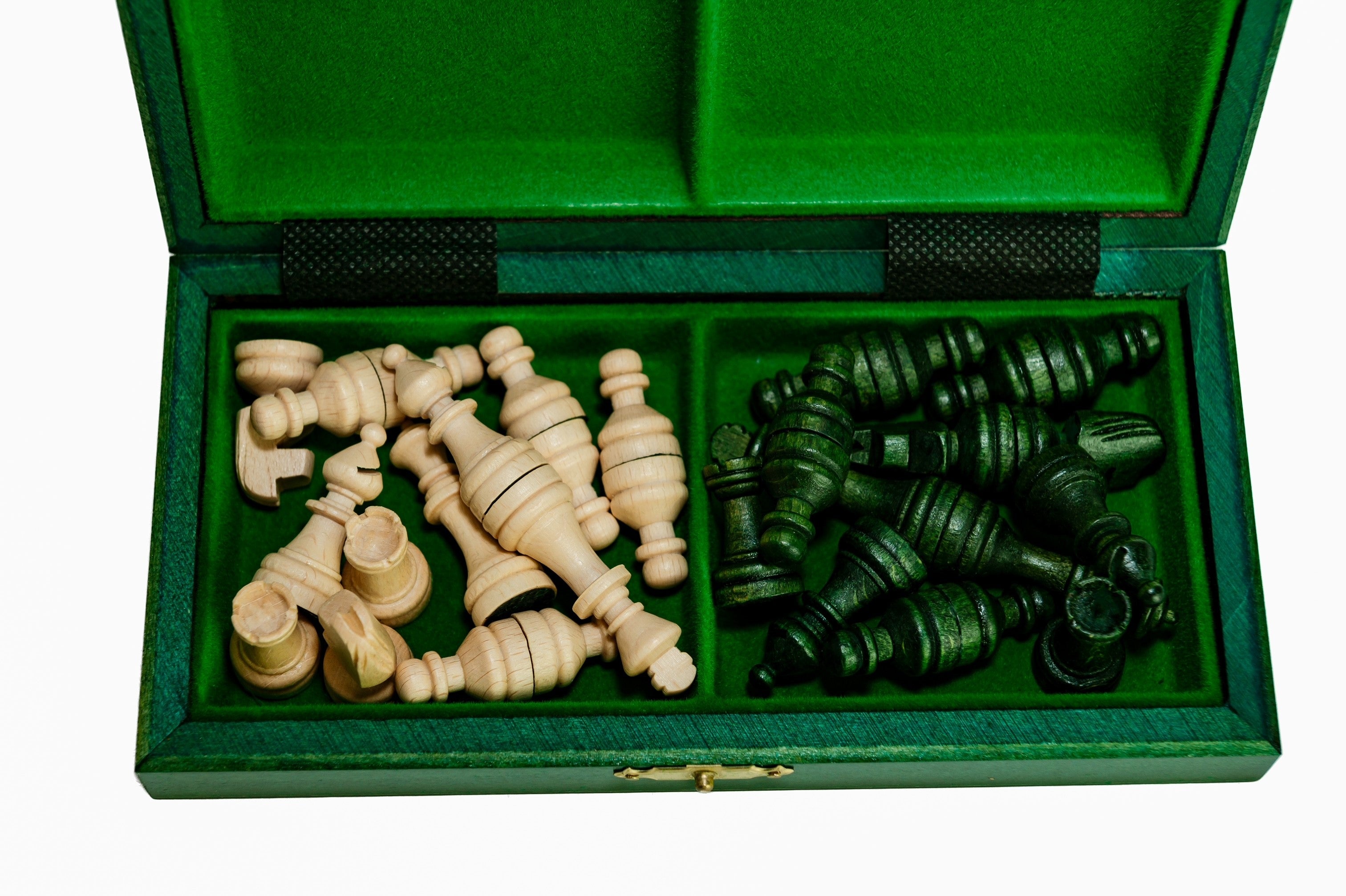 Wooden School Chess Mini - Green - Wooden School Chess Mini - Green