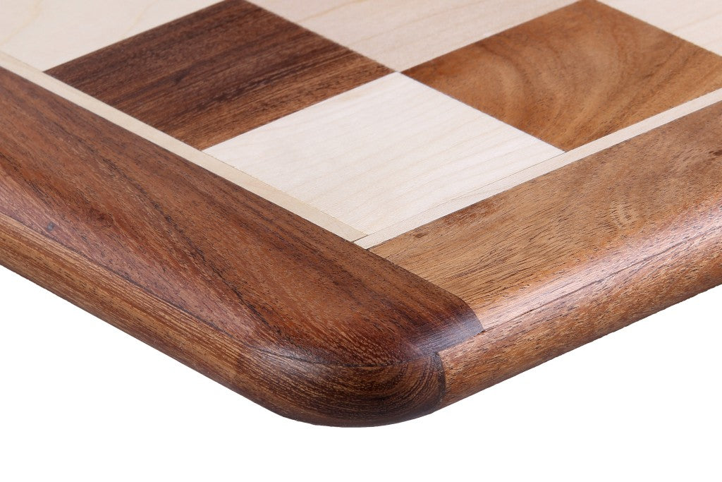 Tablero de ajedrez de madera maciza - acacia de la India / haya (casilla de 55 mm) - Tablero de ajedrez de madera maciza - acacia de la India / haya (casilla de 55 mm)