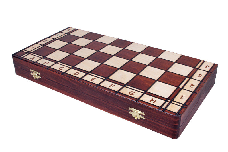 Caja de ajedrez de madera con compartimento interior (42 x 42 cm) - Caja de ajedrez de madera con compartimento interior (42 x 42 cm)