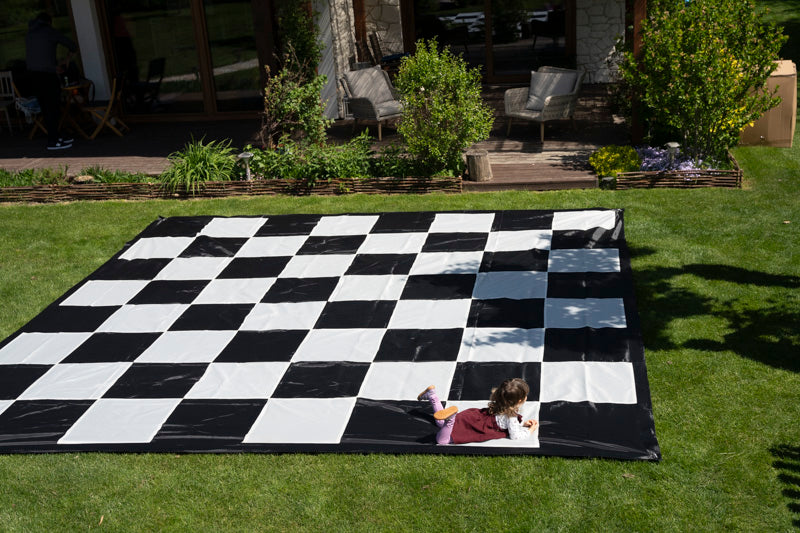 Tablero de ajedrez gigante de nailon, casillas de 61 x 61 cm, para jugar al ajedrez en el jardín y al aire libre - Tablero de ajedrez gigante de nailon, casillas de 61 x 61 cm, para jugar al ajedrez en el jardín y al aire libre
