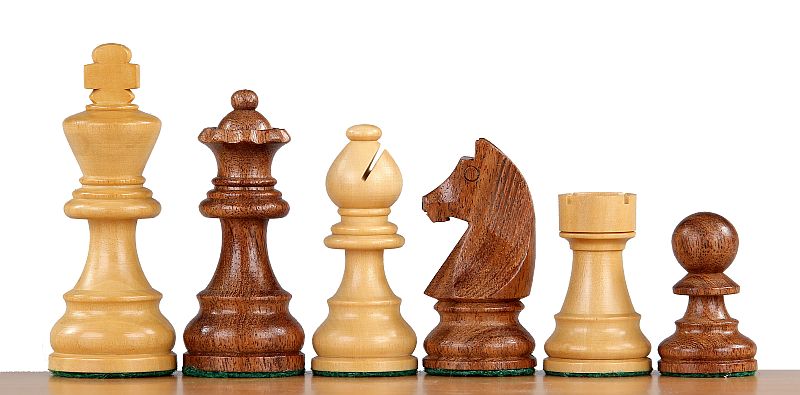 German Chess Figures (Timeless) Indian Acacia/Buckthorn 3 inch Carved Wooden - German Chess Figures (Timeless) Indian Acacia/Buckthorn 3 inch Carved Wooden