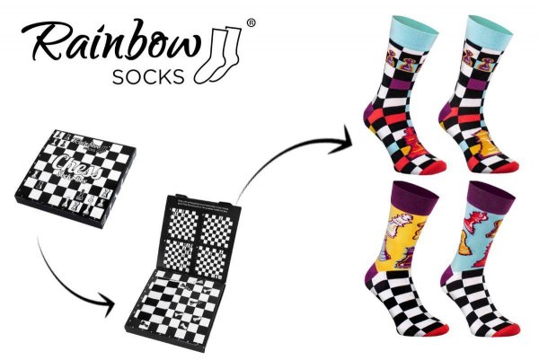 Skarpetki szachowe Rainbow Socks - rozmiar 41-46 - Skarpetki szachowe Rainbow Socks - rozmiar 41-46