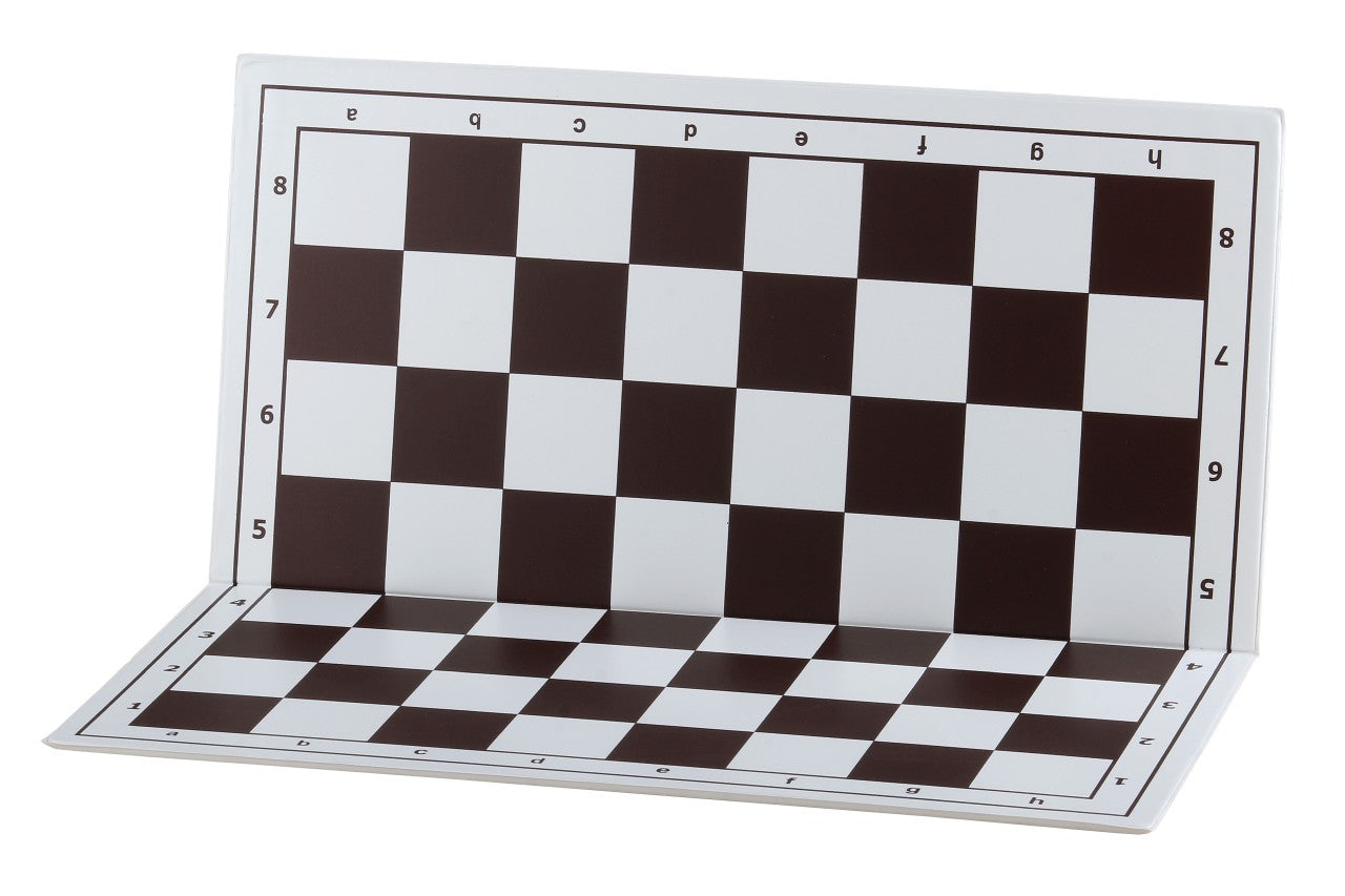 Tablero de ajedrez plegable de plástico nº 4, blanco y marrón - Tablero de ajedrez plegable de plástico nº 4, blanco y marrón