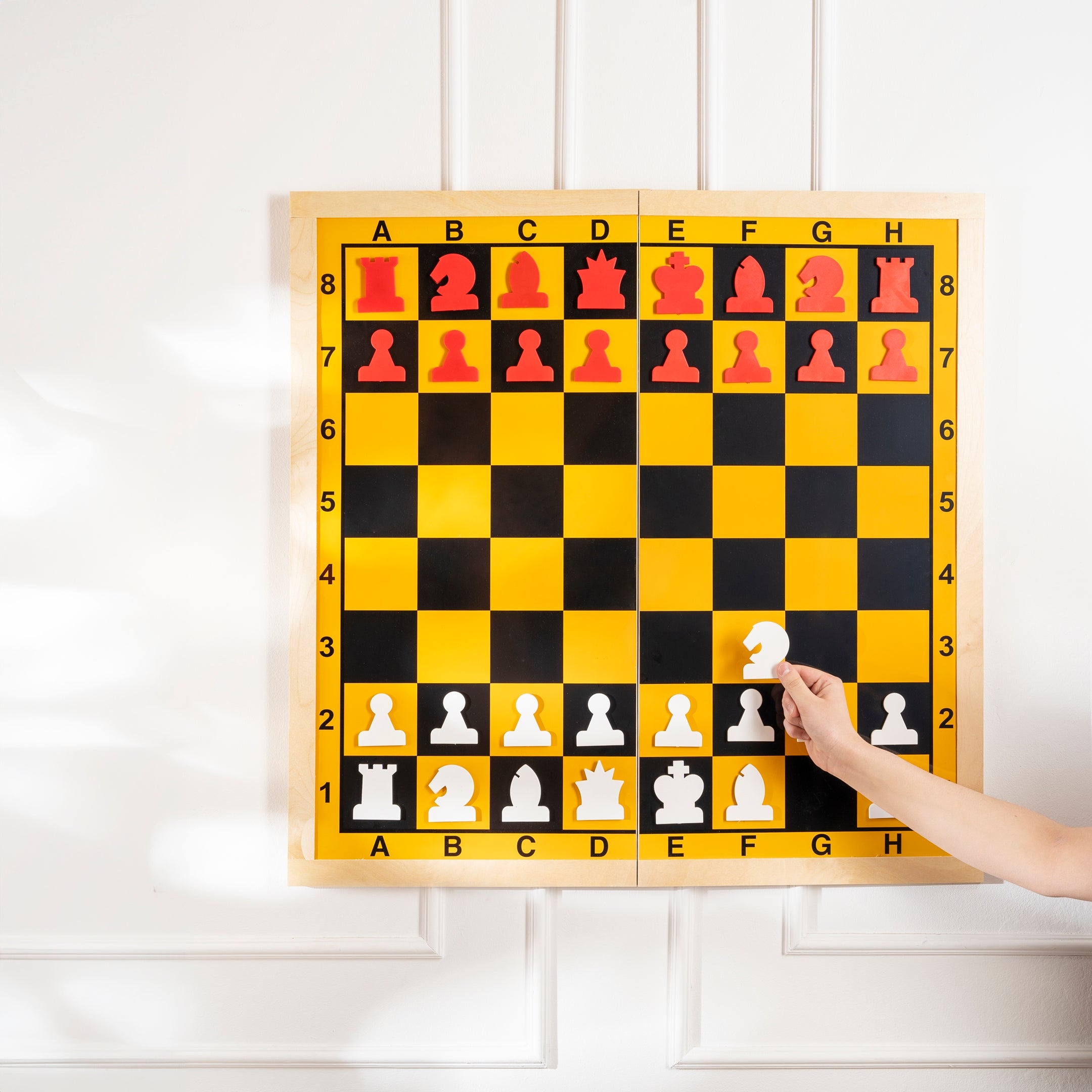 Echiquier mural magnétique de démonstration avec les pièces magnétiques (cases 90mm) - L'ensemble complet - Echiquier mural magnétique de démonstration avec les pièces magnétiques (cases 90mm) - L'ensemble complet