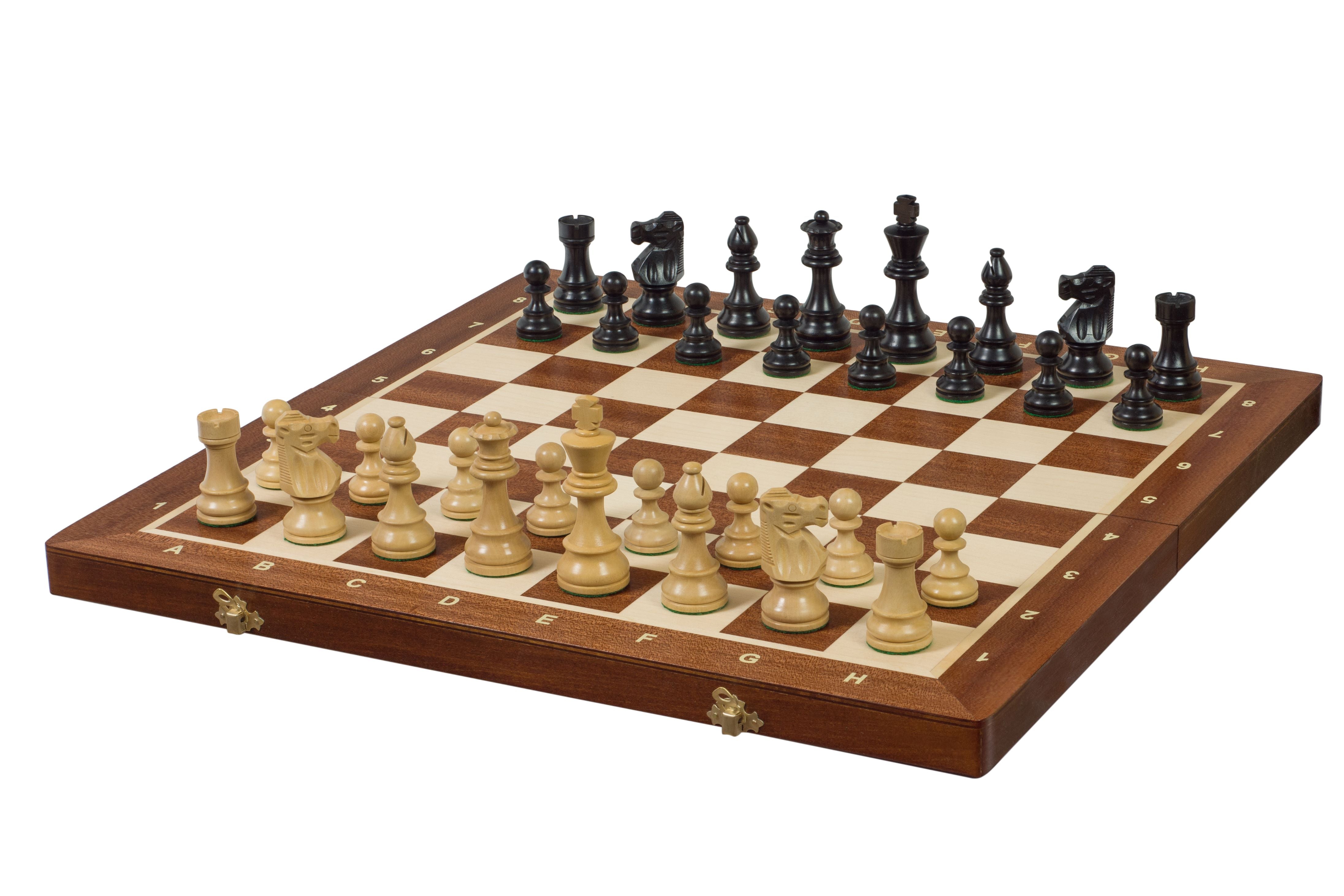 Jeu d'échecs de tournoi avec les pièces French Acacia de taille 6 (54x54cm) - L'ensemble complet - Jeu d'échecs de tournoi avec les pièces French Acacia de taille 6 (54x54cm) - L'ensemble complet