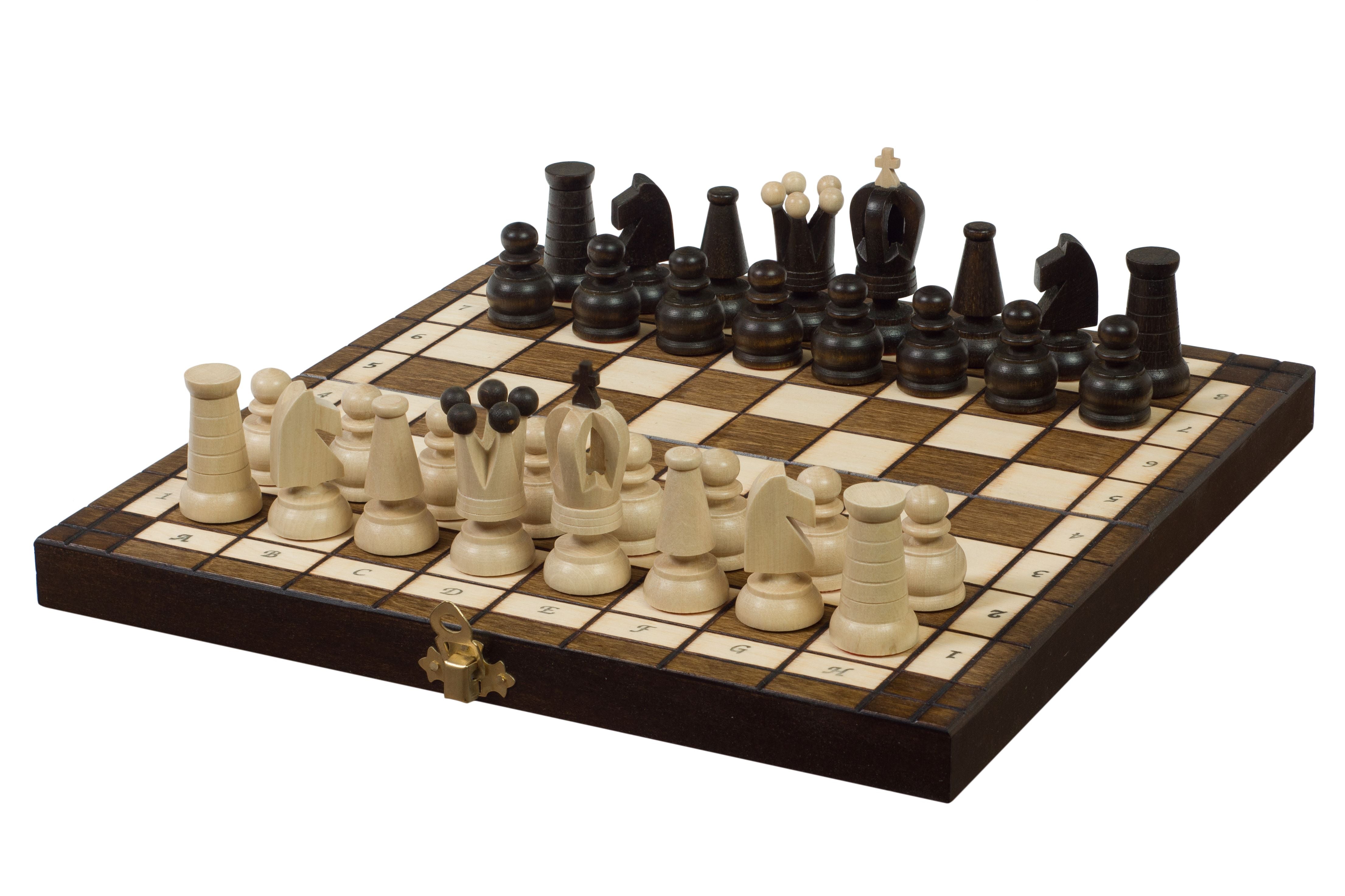Juego de ajedrez de madera plegable Palacio Mini 27 x 27 cm - Juego de ajedrez de madera plegable Palacio Mini 27 x 27 cm