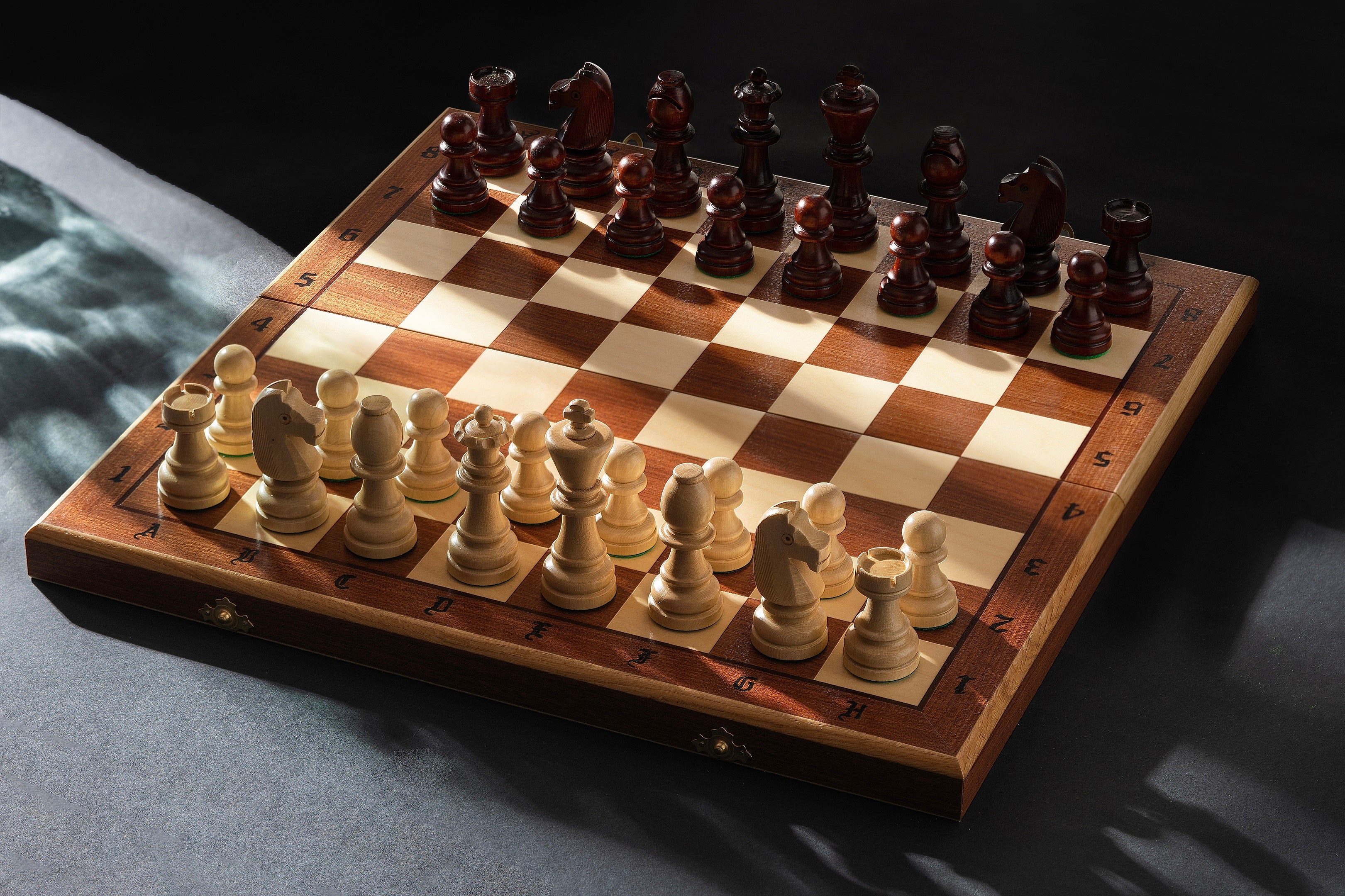 Juego de ajedrez de madera plegable Gran Maestro 50 x 50 cm - Juego de ajedrez de madera plegable Gran Maestro 50 x 50 cm