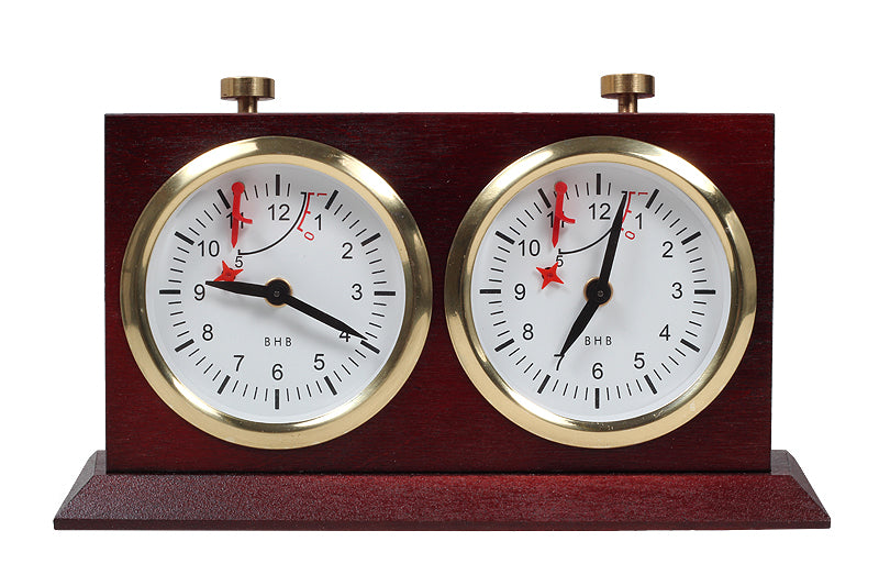 Reloj de madera BHB con soporte - grande, oscuro - Reloj de madera BHB con soporte - grande, oscuro