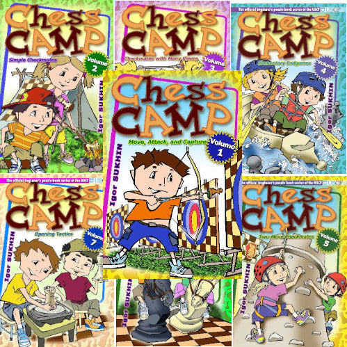 Zestaw 7 książek Chess Camp Series 1 - 7 (twarda okładka) - Zestaw 7 książek Chess Camp Series 1 - 7 (twarda okładka)