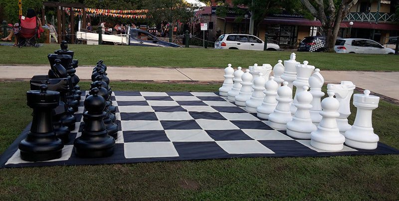 Juego de ajedrez para exterior / jardín (rey 64 cm) - piezas + tablero de ajedrez de nylon - Juego de ajedrez para exterior / jardín (rey 64 cm) - piezas + tablero de ajedrez de nylon