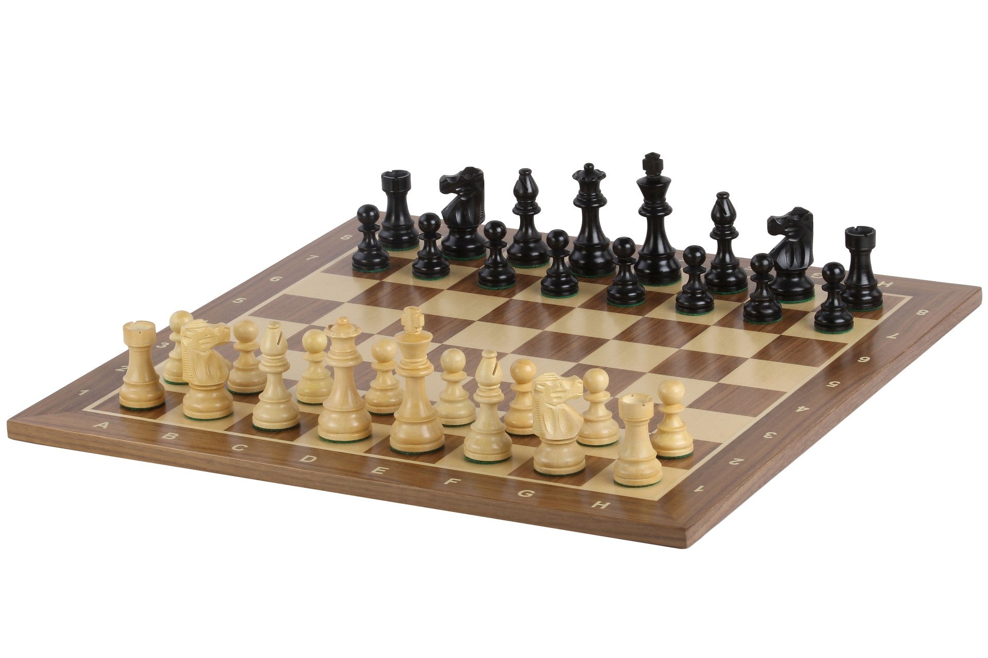 No5 Tablero de ajedrez de nogal+ 3.5 Piezas Ebonizadas Francesas - No5 Tablero de ajedrez de nogal+ 3.5 Piezas Ebonizadas Francesas