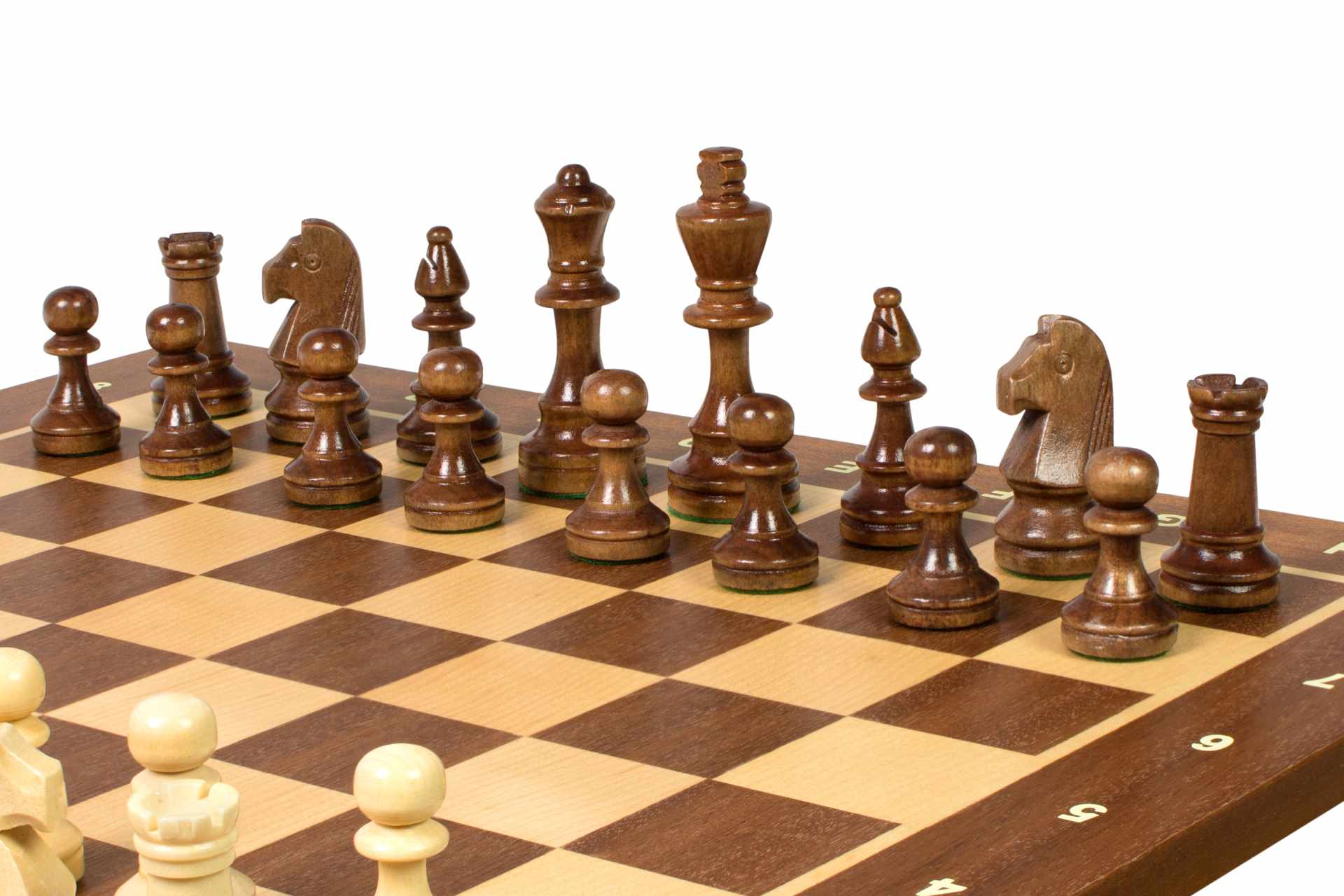 Jeu d'échecs de tournoi No. 4 - échiquier de 40 mm + figurines Sunrise Staunton de 78 mm - Jeu d'échecs de tournoi No. 4 - échiquier de 40 mm + figurines Sunrise Staunton de 78 mm