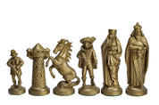 piezas de ajedrez de estilo medieval, en negro y dorado (rey de 98 mm)
