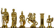 Piezas de ajedrez ROMAN doradas/marrones, metálicas/lastradas