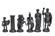 piezas de ajedrez inspiradas en el Imperio romano, en tonos crema y negro (rey de 98 mm)