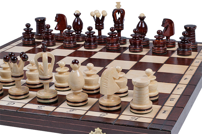 Juego de ajedrez de madera plegable Taracea 49 x 49 cm - Juego de ajedrez de madera plegable Taracea 49 x 49 cm