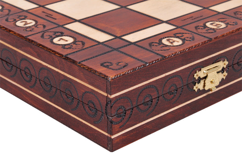 Jeu d'échecs AMBASSADEUR en bois de charme, de grande taille (54 x 54cm) - Ensemble Complet - Jeu d'échecs AMBASSADEUR en bois de charme, de grande taille (54 x 54cm) - Ensemble Complet
