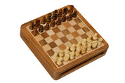 Juego de ajedrez MAGNÉTICO de 18 cm con tablero con incrustaciones y cajita para las piezas