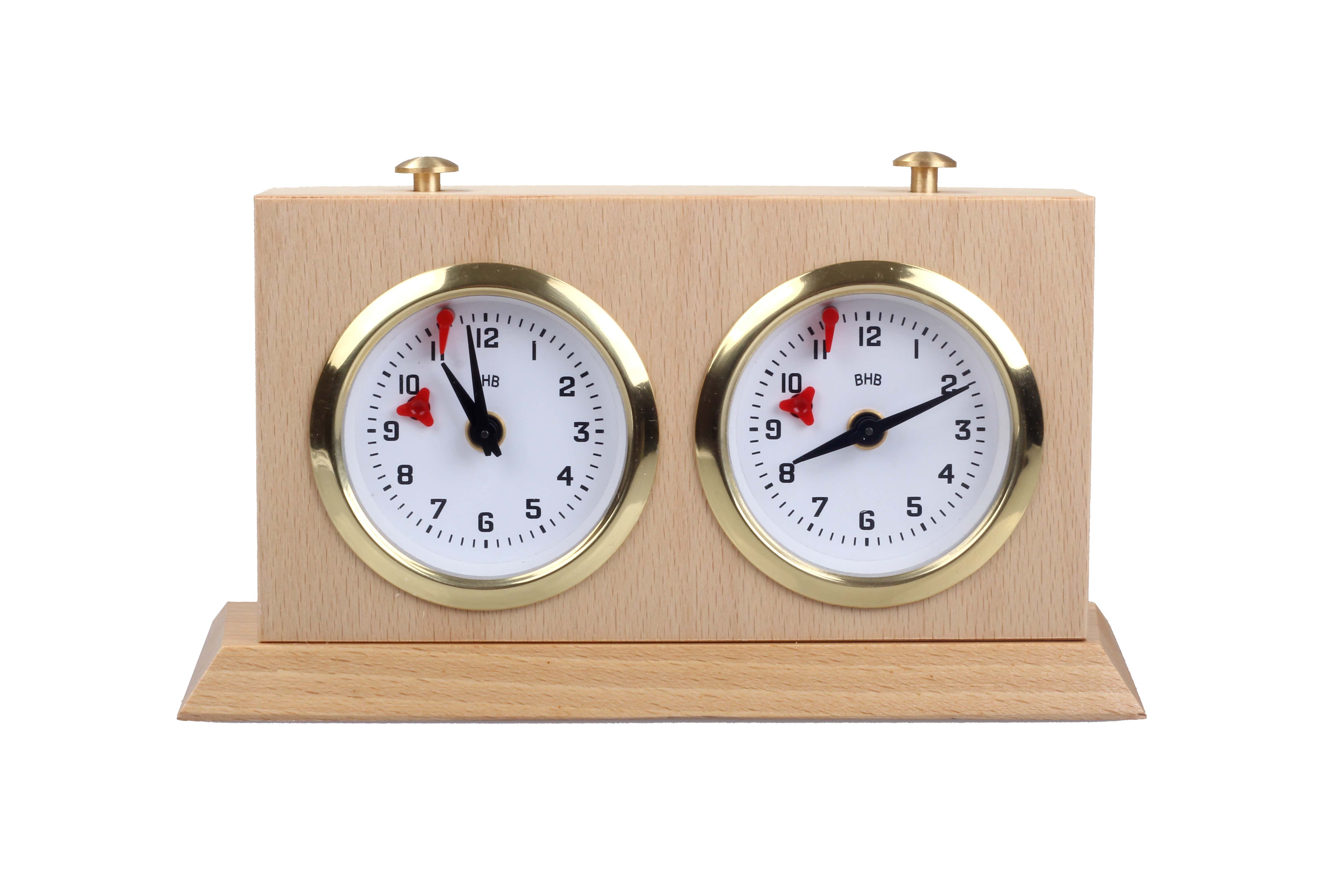 Wooden BHB chess clock with stand – SMALL - Wooden BHB chess clock with stand – SMALL