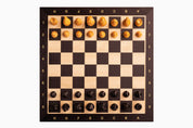 No6 Tablero de ajedrez negro+ 3.75" Piezas francesas ebonizadas