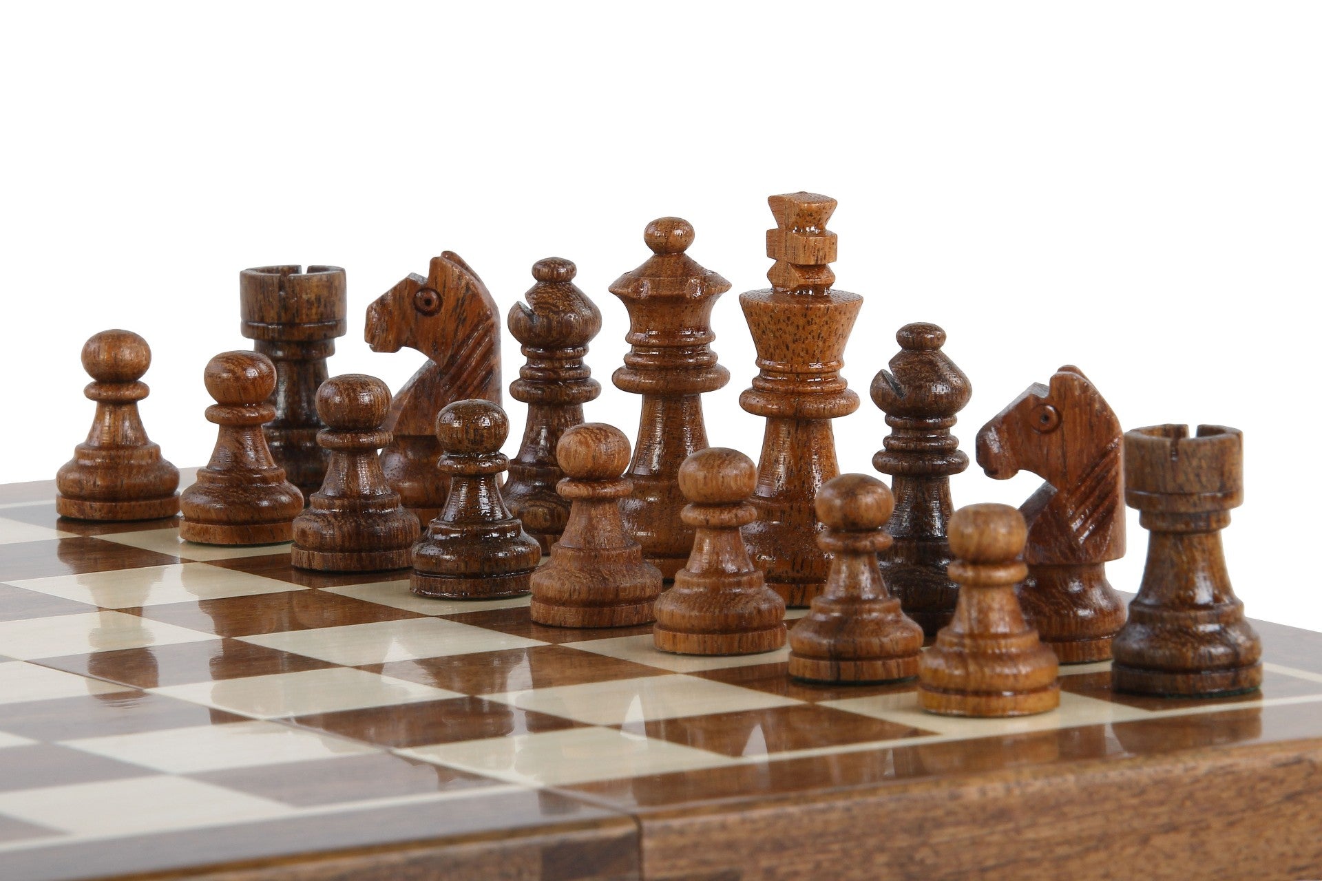Wooden Magnetic Chess set with 25 cm inlaid chessboard - Wooden Magnetic Chess set with 25 cm inlaid chessboard