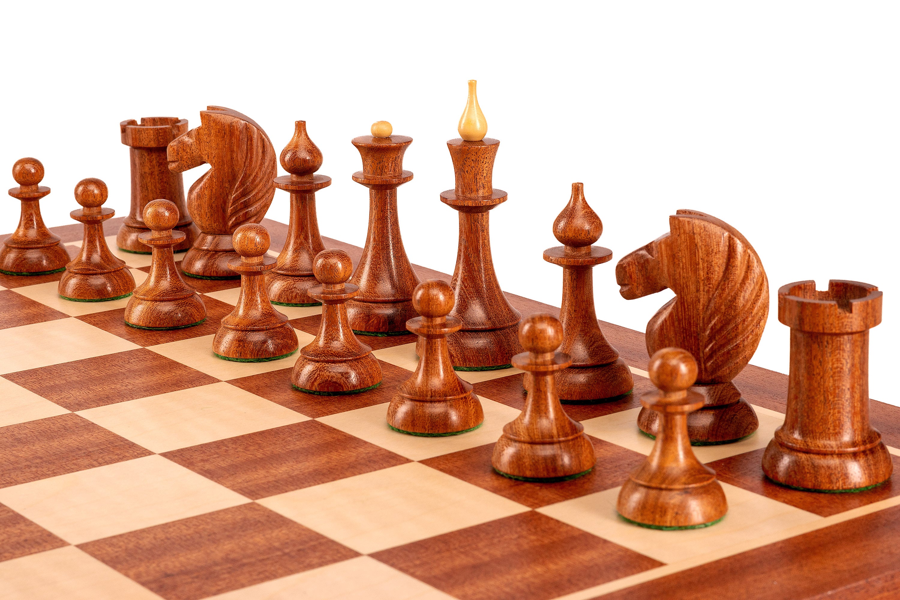 Figury szachowe Queen's Gambit 1957 akacja indyjska 3,75 cale - Figury szachowe Queen's Gambit 1957 akacja indyjska 3,75 cale