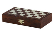 Jeu d'échecs MAGNETIQUE MINI en bois de charme, pliant, de petite taille (20 x 20cm) - Ensemble Complet