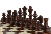 Jeu d'échecs MAGNETIQUE MINI en bois de charme, pliant, de petite taille (20 x 20cm) - Ensemble Complet