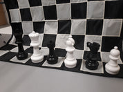 Juego de ajedrez para exterior / jardín (rey 30 cm) - piezas + tablero de ajedrez de nylon