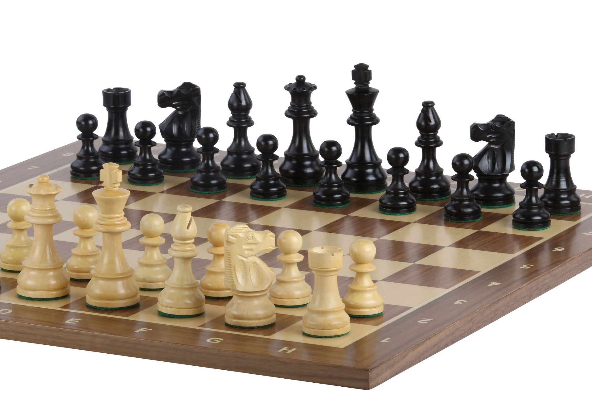 No5 Tablero de ajedrez de nogal+ 3.5 Piezas Ebonizadas Francesas - No5 Tablero de ajedrez de nogal+ 3.5 Piezas Ebonizadas Francesas