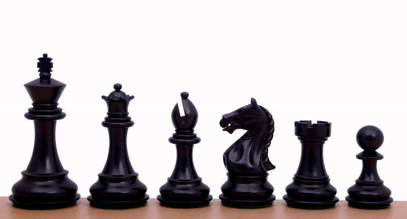 Supreme Ebonised chess pieces 4'' - Supreme Ebonised chess pieces 4''