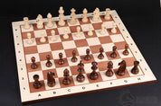 Tablero de ajedrez n.º 5 (con notación) de arce y caoba (marquetería) - borde claro