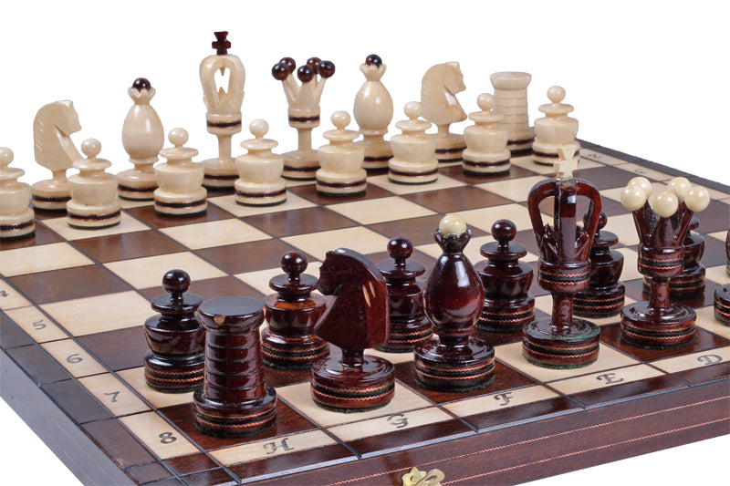 Juego de ajedrez de madera plegable Taracea 49 x 49 cm - Juego de ajedrez de madera plegable Taracea 49 x 49 cm