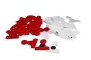 PIEZAS MAGNETICAS ( blanco / rojo) para tablero mural