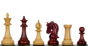 Pièces d'échecs Corinthian Redwood en bois de padouk et buis - Taille 4,00''