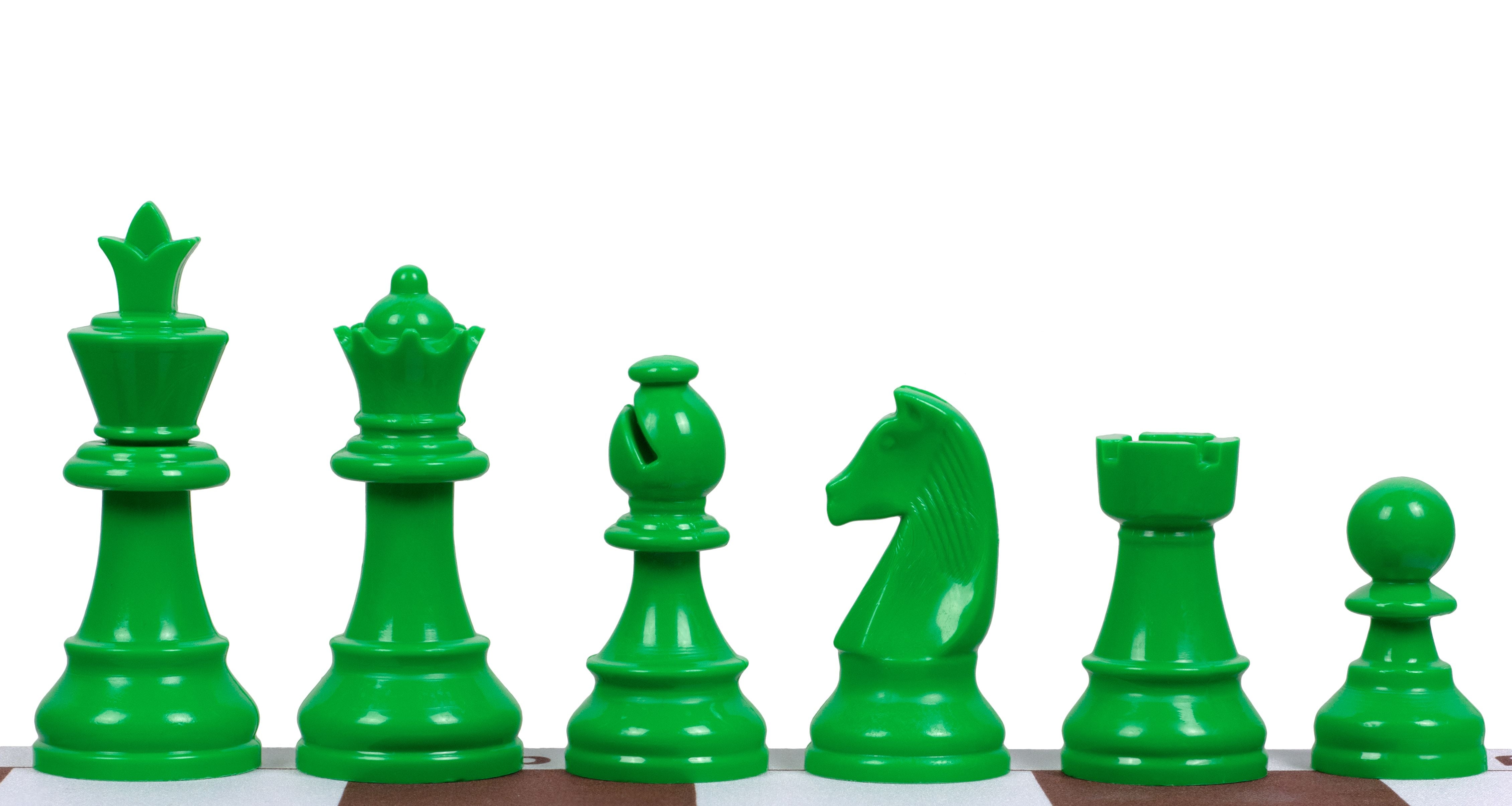 Staunton piezas de ajedrez 6, plástico (rey 95 mm) - verde - Staunton piezas de ajedrez 6, plástico (rey 95 mm) - verde