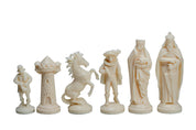 piezas de ajedrez de estilo medieval, en tonos crema y negro (rey de 98 mm)