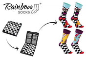 Skarpetki szachowe Rainbow Socks - rozmiar 47-50