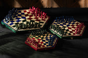 Juego de ajedrez para tres jugadores (32x28cm) tricolor