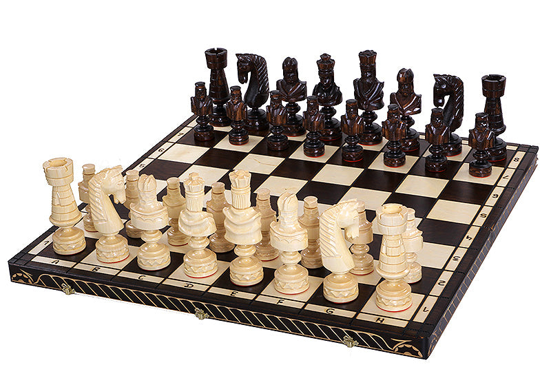 CEZAR LARGE Schach (85x85cm) Geschnitzt - CEZAR LARGE Schach (85x85cm) Geschnitzt