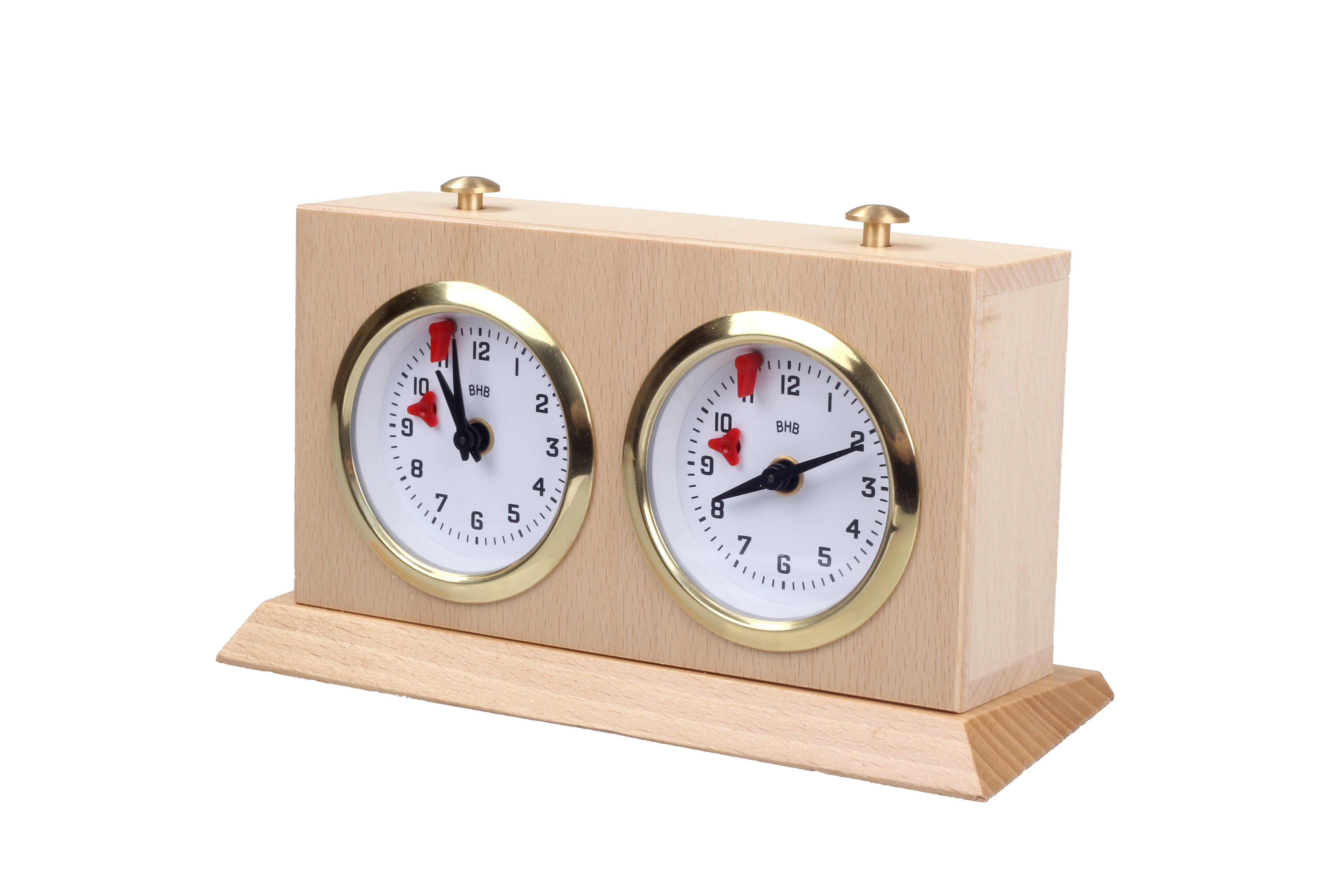Wooden BHB chess clock with stand – SMALL - Wooden BHB chess clock with stand – SMALL