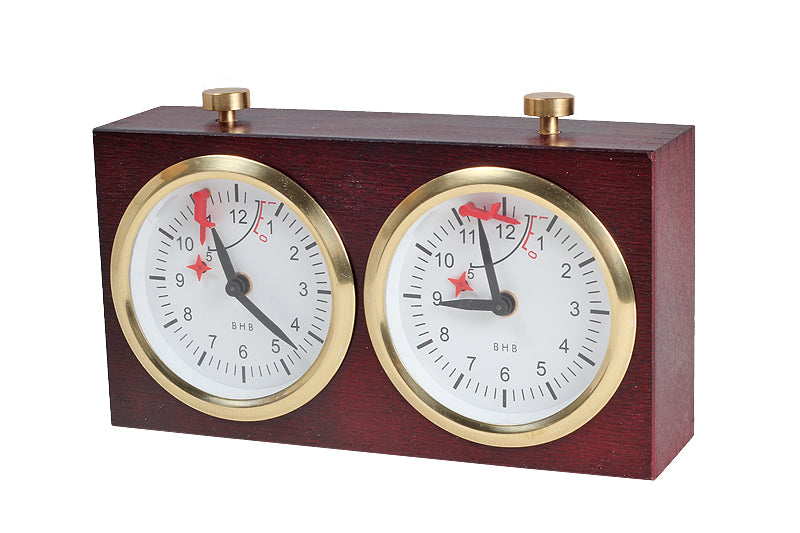 Wooden BHB chess clock without stand – DARK LARGE - Wooden BHB chess clock without stand – DARK LARGE