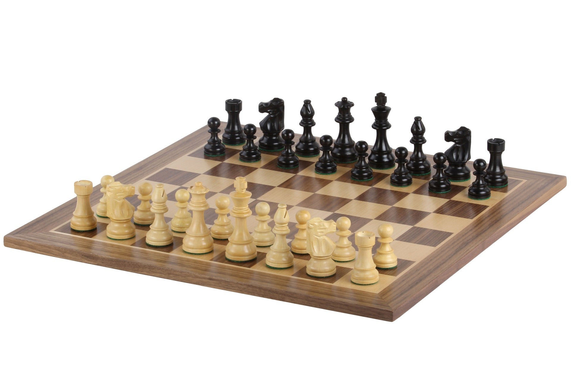 No6 Tablero de ajedrez de nogal+3,75" piezas ebonizadas francesas - No6 Tablero de ajedrez de nogal+3,75" piezas ebonizadas francesas